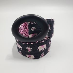 Vera Bradley Medallion Elephant Paisley Print Belt Reversible
